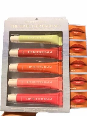 Juliette & Co Lip Butter Balm Set – (Mint, Cherry, Citrus, Candy, Guava)